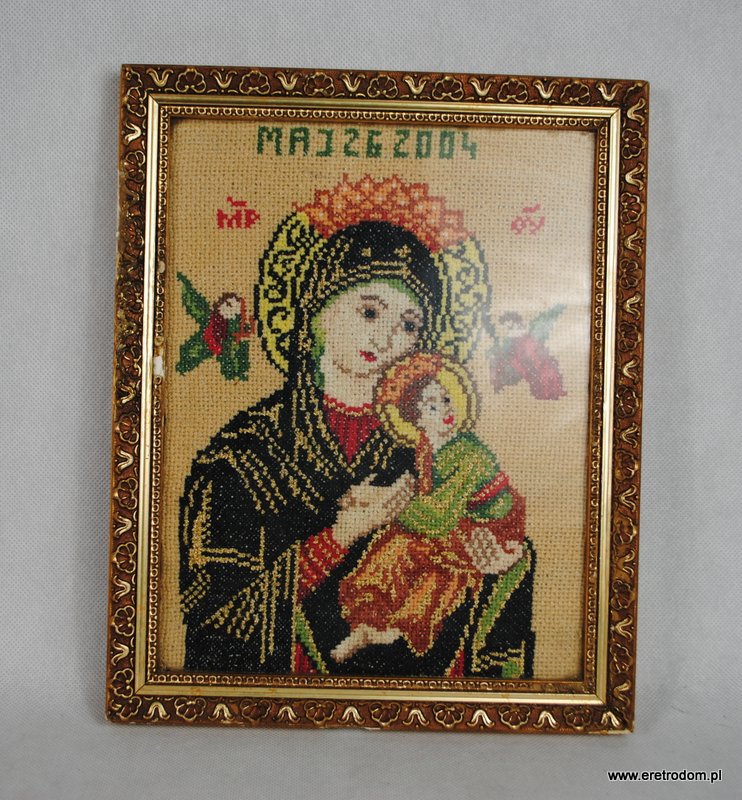 obraz haft krzyżykowy Matka Boska z dzieciątkiem