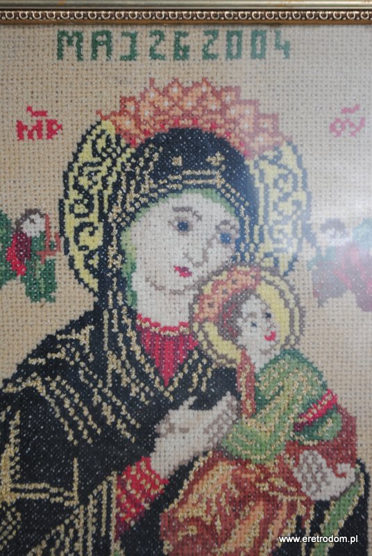 obraz haft krzyżykowy Matka Boska z dzieciątkiem