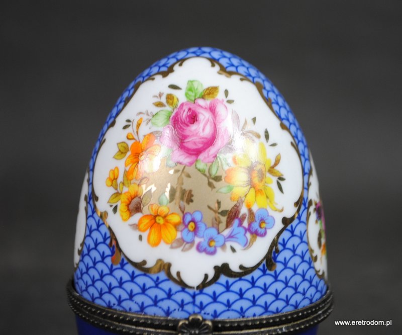 Limoges jajo bomboniera porcelana