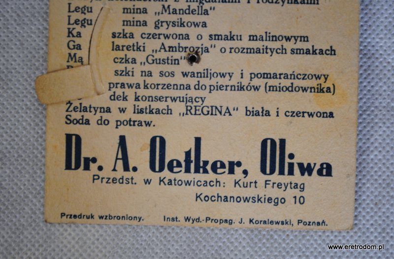 Dr Oetker ulotka broszura reklamowa Oliva