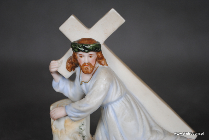 Figurka Jezus z krzyżem biskwit