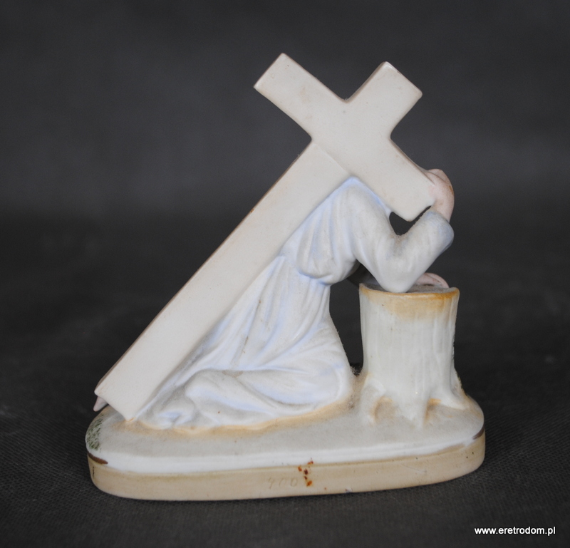 Figurka Jezus z krzyżem biskwit
