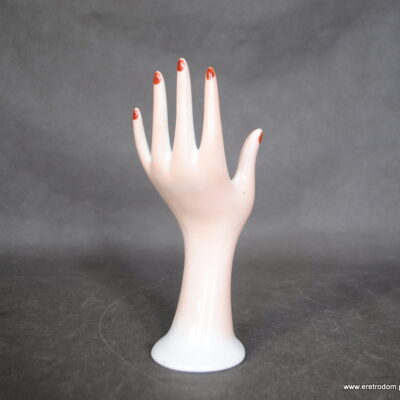 Porcelanowa dłoń ręka na biżuterię stojak