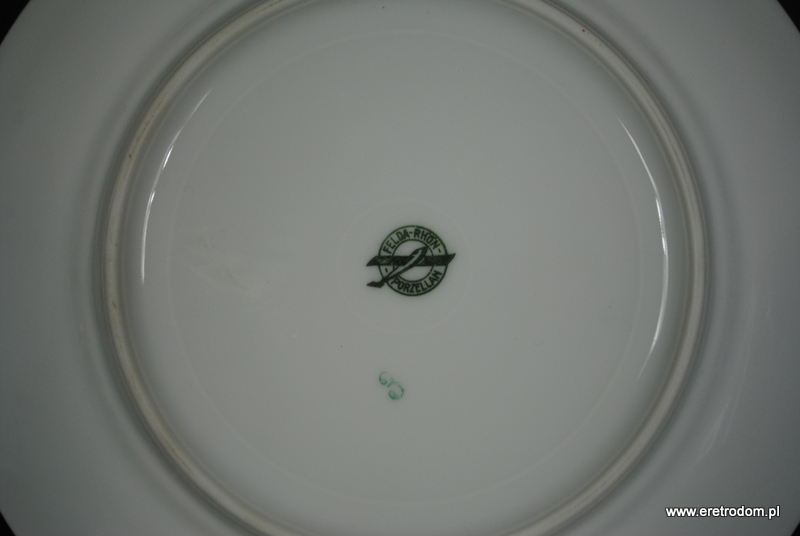 Felda-Rhon Porzellan trio filiżanka spodek talerzyk deserowy Art Deco