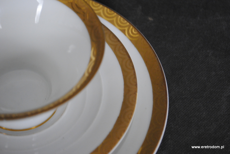 Felda-Rhon Porzellan trio filiżanka spodek talerzyk deserowy Art Deco