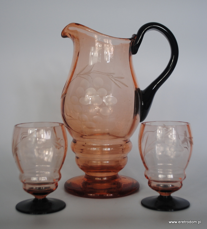 Krosno ? Zestaw dzbanek i 2 szklanki w winogrona - obrazek 2