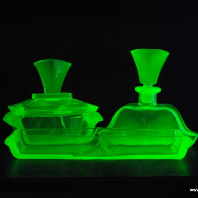 Zestaw toaletowy szkło uranowe 3 el.