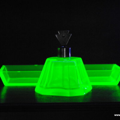 Zestaw toaletowy szkło uranowe 2 el.