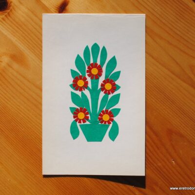 Cepelia Spółdzielnia "Kurpianka" wycinanki Łowickie karnet z wycinanką