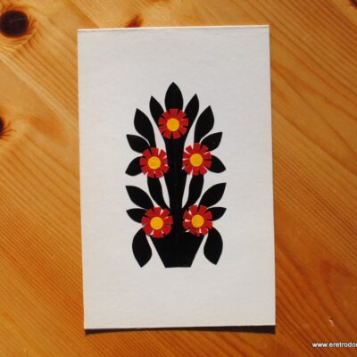 Cepelia Spółdzielnia "Kurpianka" wycinanki Łowickie karnet z wycinanką