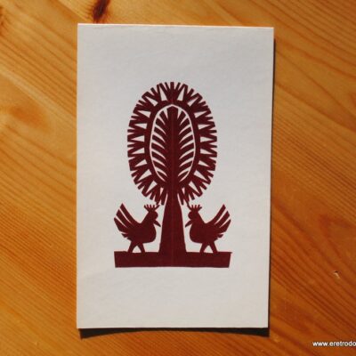 Cepelia Spółdzielnia "Kurpianka" wycinanki Łowickie karnet z wycinanką