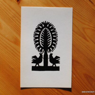 Cepelia Spółdzielnia "Kurpianka" wycinanki Łowickie karnet z wycinanką