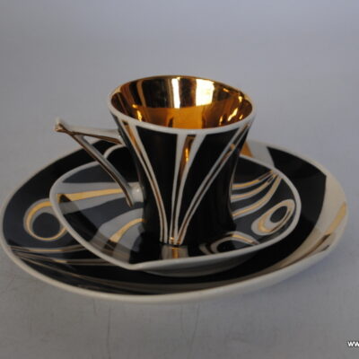 Steatyt Katowice Zygmunt Buksowicz serwis Kakadu trio filiżanka spodek talerzyk deserowy