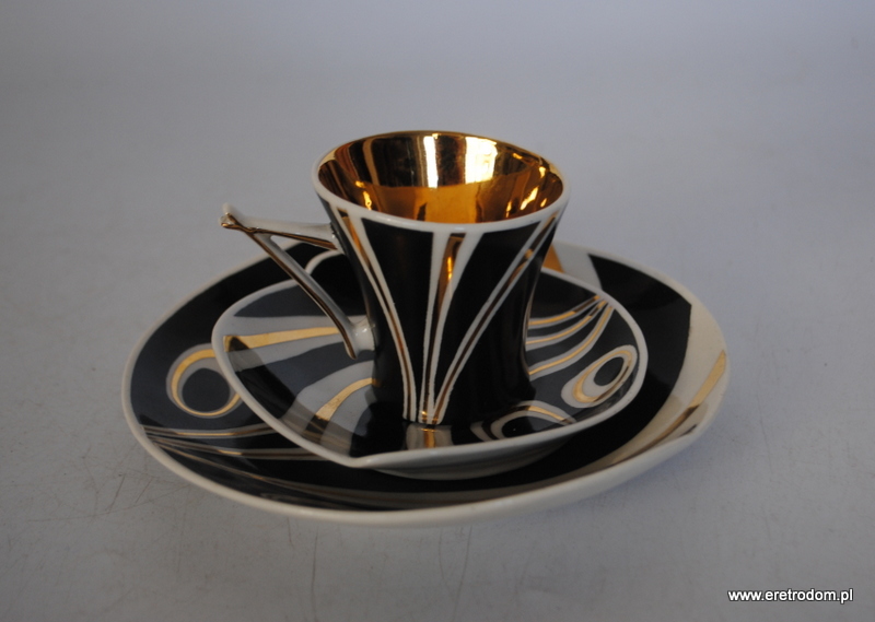 Steatyt Katowice Zygmunt Buksowicz serwis Kakadu trio filiżanka spodek talerzyk deserowy