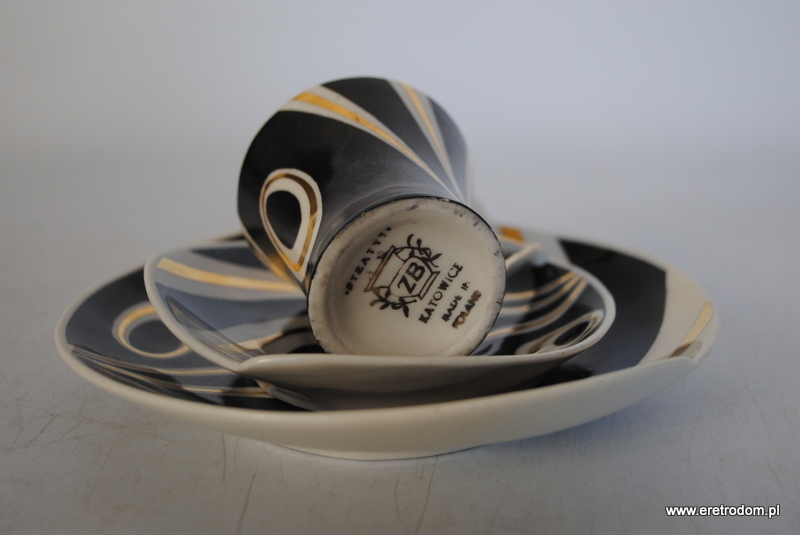 Steatyt Katowice Zygmunt Buksowicz serwis Kakadu trio filiżanka spodek talerzyk deserowy