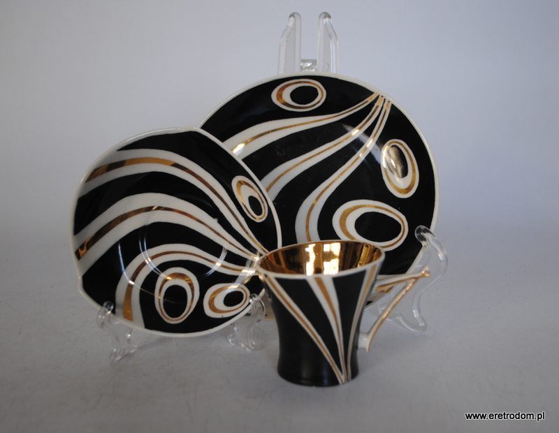 Steatyt Katowice Zygmunt Buksowicz serwis Kakadu trio filiżanka spodek talerzyk deserowy