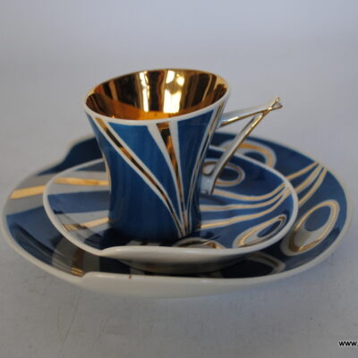 Steatyt Katowice Zygmunt Buksowicz serwis Kakadu trio filiżanka spodek talerzyk deserowy