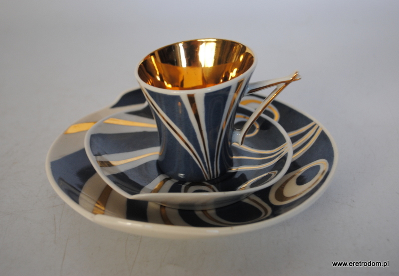 Steatyt Katowice Zygmunt Buksowicz serwis Kakadu trio filiżanka spodek talerzyk deserowy