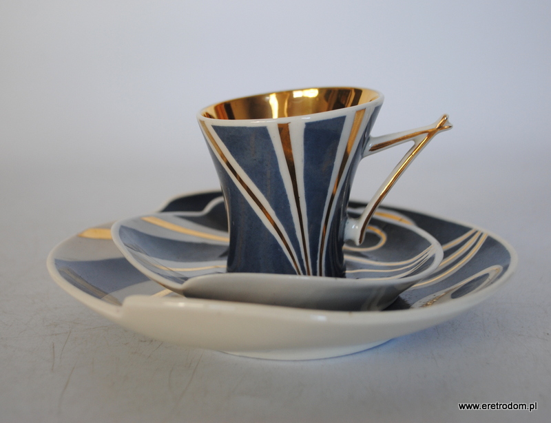 Steatyt Katowice Zygmunt Buksowicz serwis Kakadu trio filiżanka spodek talerzyk deserowy