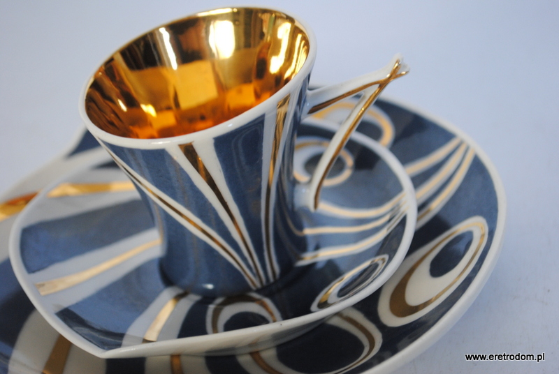 Steatyt Katowice Zygmunt Buksowicz serwis Kakadu trio filiżanka spodek talerzyk deserowy