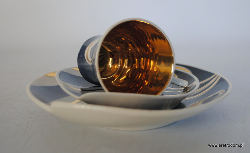 Steatyt Katowice Zygmunt Buksowicz serwis Kakadu trio filiżanka spodek talerzyk deserowy