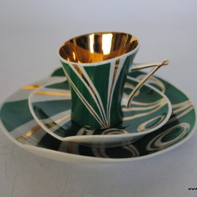 Steatyt Katowice Zygmunt Buksowicz serwis Kakadu trio filiżanka spodek talerzyk deserowy