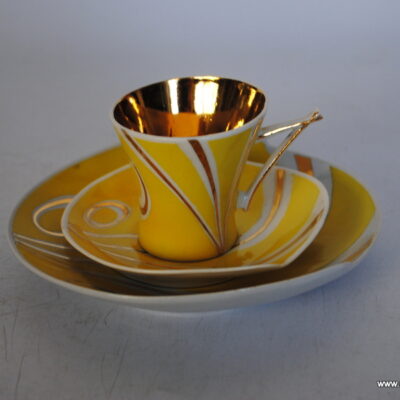 Steatyt Katowice Zygmunt Buksowicz serwis Kakadu trio filiżanka spodek talerzyk deserowy