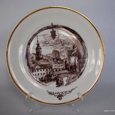 Talerz dekoracyjny patera ceramika porcelana prl Białystok Włocławek Bogucice