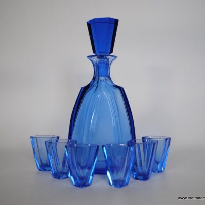 Karafka + 6 kieliszków kieliszki Art Deco