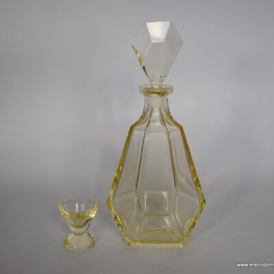 Karafka + kieliszek cytrynowy zestaw Art Deco