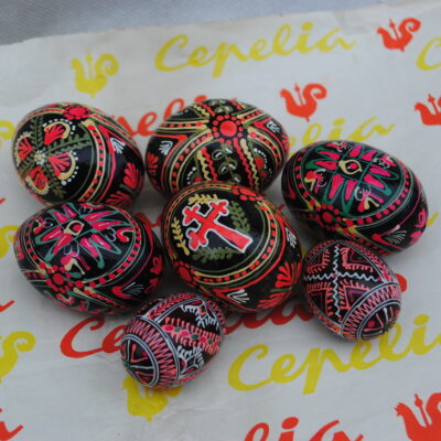 Drewniane jajka PRL.