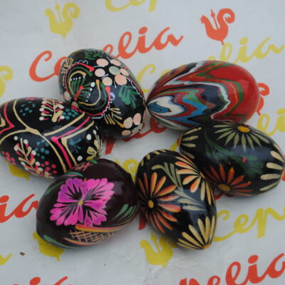 Drewniane jajka PRL.