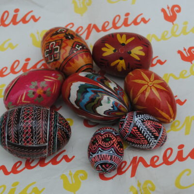 Drewniane jajka PRL.