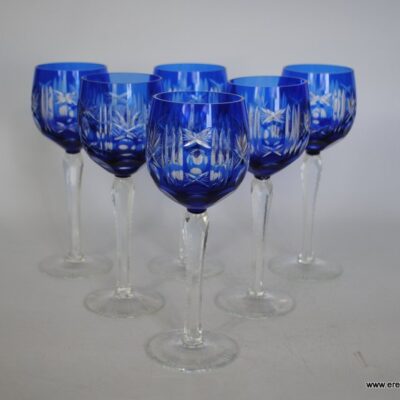 Zestaw 6 kryształowych kieliszków kobalt kieliszek kryształ