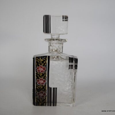 Karafka grube czyste szkło w kwiaty