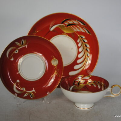 Wallendorf trio filiżanka spodek talerzyk deserowy